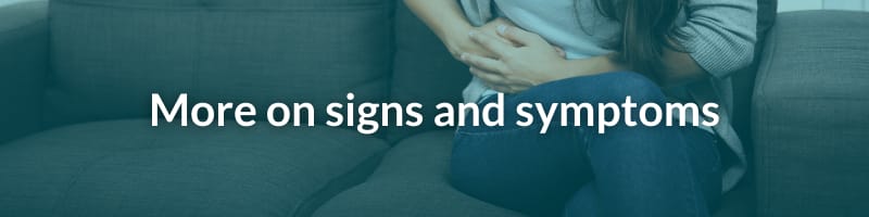More information on signs and symptoms of ovarian cancer